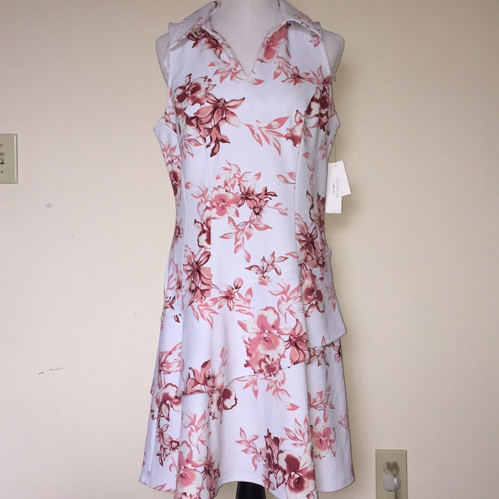 Missy Slvls Johnny Cir Firl Scuba Crepe White/Rose
